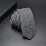 Cotton Neck Ties // Herringbone Pattern Light Gray