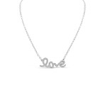 18k White Gold Petite Pavé Love Necklace // 18" // New
