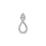 18k White Gold Two Way Pear Halo Drop-Stud Earrings // New