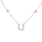 18k Rose Gold Lucky Horseshoe Necklace // 18" // New