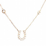 18k Rose Gold Lucky Horseshoe Necklace // 18" // New