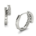 18k White Gold Petite Double Row Huggie Earrings // New