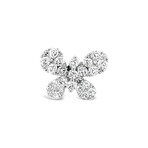 18k White Gold Butterfly Studs Earrings // New