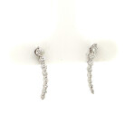 18k White Gold Graduated Diamonds Climber Studs Earrings // New