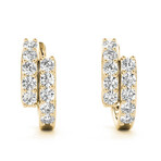 18k Yellow Gold Petite Double Row Huggie Earrings // New