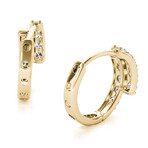 18k Yellow Gold Petite Double Row Huggie Earrings // New