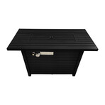 Steel Propane Outdoor Fire Pit Table with Lid (Black)