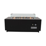 Steel Outdoor Fire Pit Table with Lid (Black)