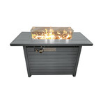 Steel Propane Outdoor Fire Pit Table with Lid (Black)