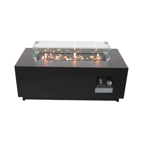 Steel Outdoor Fire Pit Table with Lid (Black)