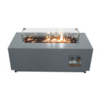 Steel Outdoor Fire Pit Table with Lid (Black)