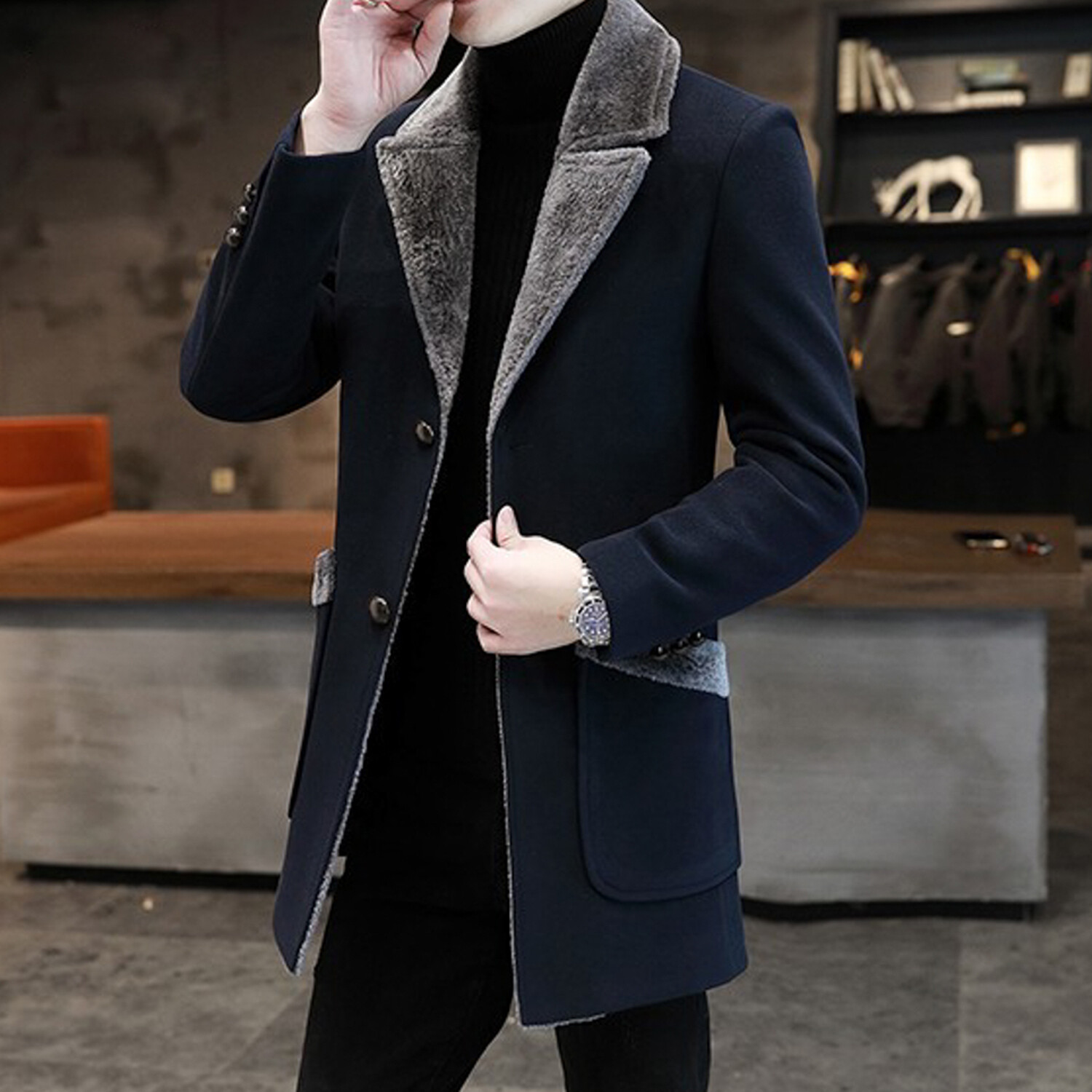 D3229-Navy-Blue // Coat (S) - RVHSWDS Jackets + Coats - Touch of Modern