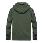 Hooded Windbreaker V2 // Army Green (4XL)