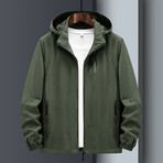 Hooded Windbreaker V1 // Army Green (L)
