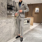 Mens 3pc Slim Fitted Suits  // Beige on Beige Checks (M)