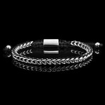 Polished Stainless Steel Franco Chain Adjustable Bracelet // 7.75"