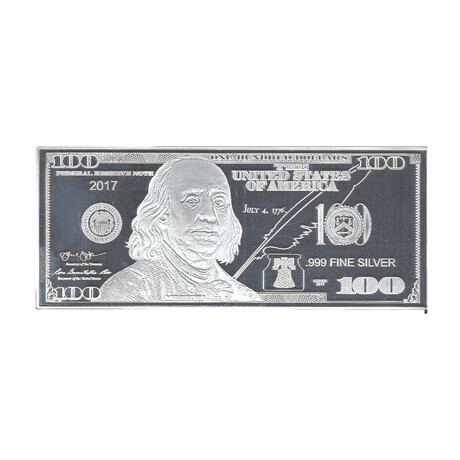 2017 $100 Federal Reserve Silver 1 OZ bill