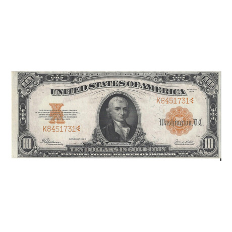 1922 $10 Gold Certificate # 731