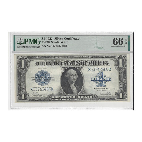 1923 $1 Silver Certificate PMG 66 EPQ # 486