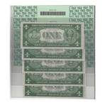 1935 A $ 1 Silver Certificates 5 consecutive