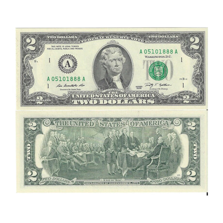 2009 $2 Federal Reserve "A" Boston Series Original Pack  LUCKY SERIAL NUMBER 888   801 - 900