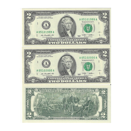 2009 $2 Federal Reserve "A" Boston Series Original Birthday Pack  LUCKY SERIAL NUMBER 901 - 000
