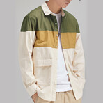 Z146 Apricot & Multicolor Print // Shirt Jacket (S)