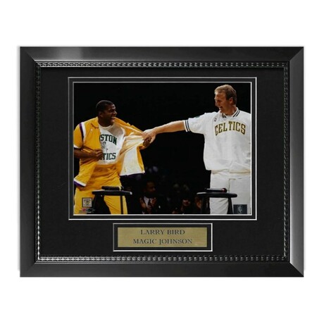 Larry Bird & Magic Johnson // Boston Celtics + Los Angeles Lakers // Photograph + Framed