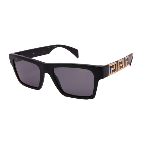 Versace // VE4445-GB1/81 // Square Sunglasses // Black + Dark Grey Polar