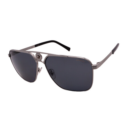 Versace // VE2238-100181 // Aviator Sunglasses // Gunmetal + Polar Dark Grey