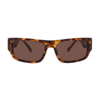 Mens Versace VE4385 511973 Square Sunglasses // Havana + Dark Brown