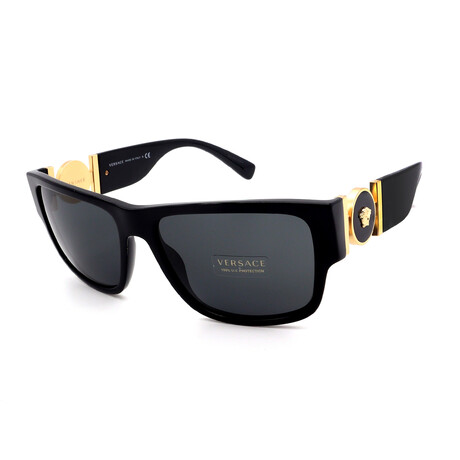 Versace // VE4369-GB1/87 // Square Sunglasses // Black + Dark Grey