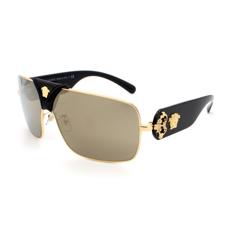 Versace // VE2207Q-1002/5 // Aviator Sunglasses // Gold + Mirror Gold Brown