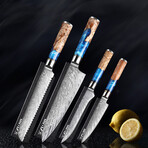 Damascus Knife Set // 4-Piece Set