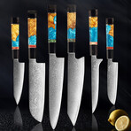 Damascus Knife Set // 6-Piece Set