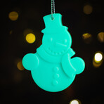 Glow in the Dark Christmas Ornaments // Pack of 9 // Aqua