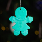 Glow in the Dark Christmas Ornaments // Pack of 9 // Aqua