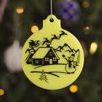 Glow in the Dark Christmas Ornaments // Pack of 9 // Green