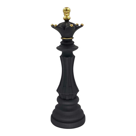 Resin Chess Piece Statues // Queen // Black