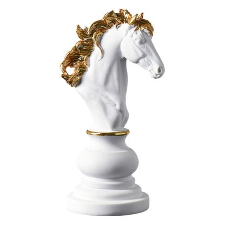 Resin Chess Piece Statues // Knight // White