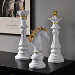 Resin Chess Piece Statues // 3 Pieces // White