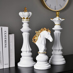 Resin Chess Piece Statues // 3 Pieces // White