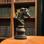 Resin Chess Piece Statues // Knight // Black