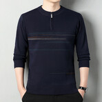 AQZS-26 //  Quarter Zip Sweaters // Black (3XL)