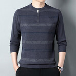 AQZS-6 //  Quarter Zip Sweaters // Blue (M)