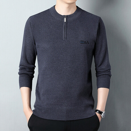 AQZS-10 //  Quarter Zip Sweaters // Gray (XS)