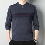 AQZS-22 //  Quarter Zip Sweaters // Blue (2XL)