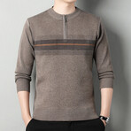 AQZS-24 //  Quarter Zip Sweaters // Beige (XL)