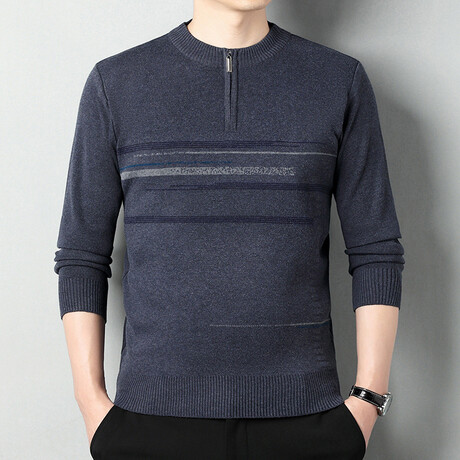 AQZS-27 //  Quarter Zip Sweaters // Gray (XS)