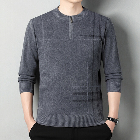 AQZS-29 //  Quarter Zip Sweaters // Gray (XS)